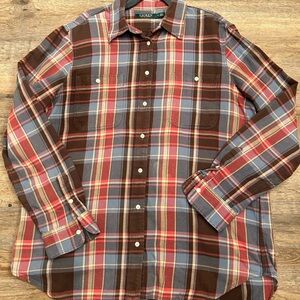 Vintage Lauren Ralph Lauren Women’s XL Button Up Chore Plaid Shirt